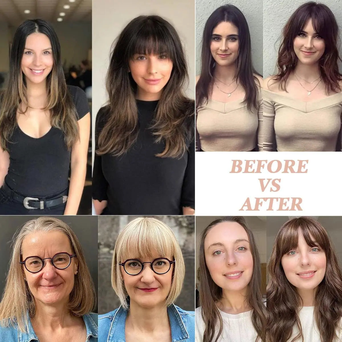 Human Hair Bangs for Women Clip on Air Bangs for Daily Hair Extensions Natural Black Human Wispy Bangs Fringe Blunt Cut Bangs