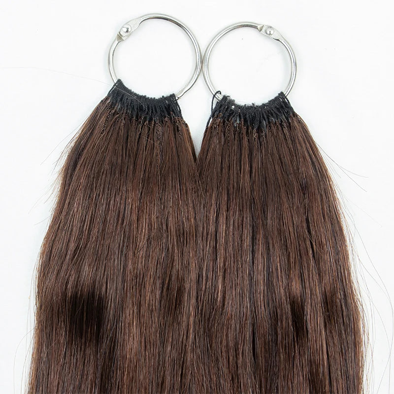 Feather Line Hair Extensions Natural Human Hair Machine Remy Invisible Micro Interface With Free Braideds 40 strands/Pack