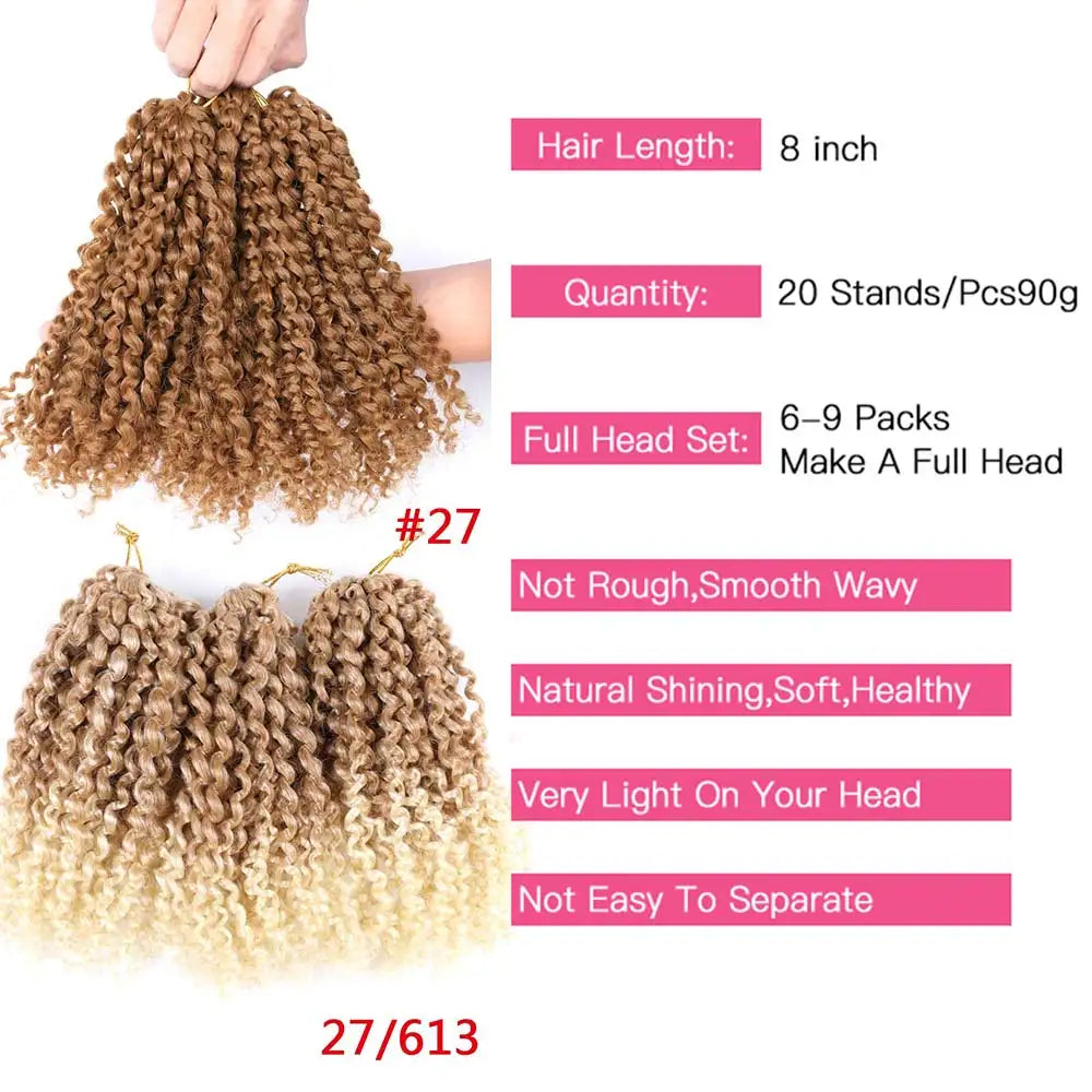 Synthetic Marly Bob Hair Extensions Ombre Marly Jerry Curl Jamaican Bounce Crochet Hair Afro Kinky Curly Crochet Braids
