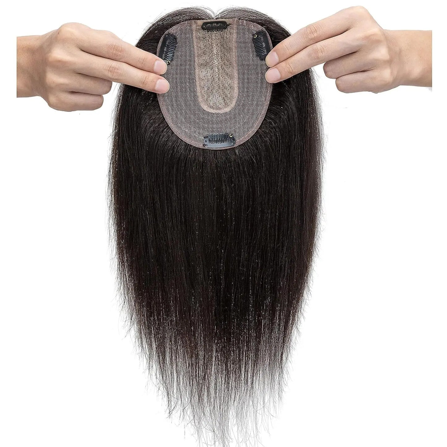 Women Toupee Straight Human Hair Extensions Silk Top Machine Made Toupee Indian Human Hair Replacements Clip in Hair Extensions
