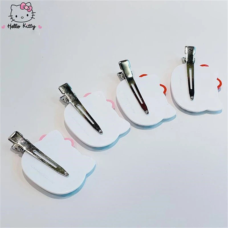 Kawaii Sanrio Hello Kitty Hairpin Girls Ornaments Anime Accessories Cartoon Headrope Scrunchies Hair Circle Headdress Hair Gifts