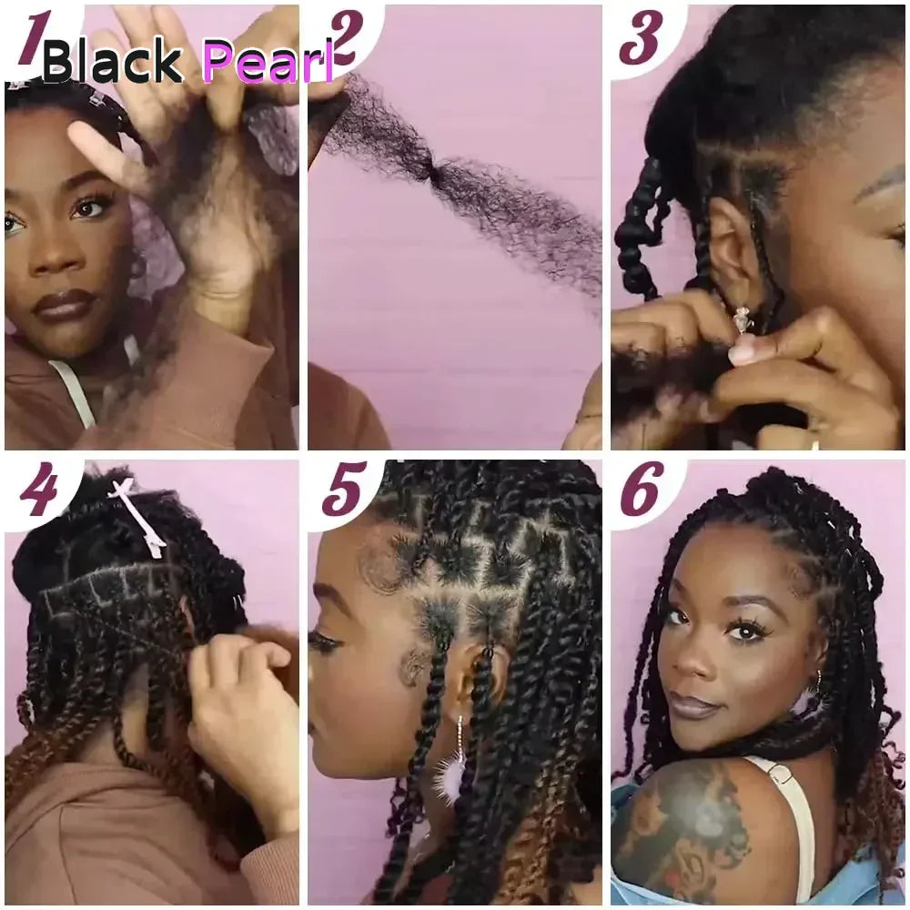 Salt Grey Afro Kinky Bulk Human Hair Extensions Natural Black/Brown/Grey - Lightweight for Braiding, Styling & Everyday Wear