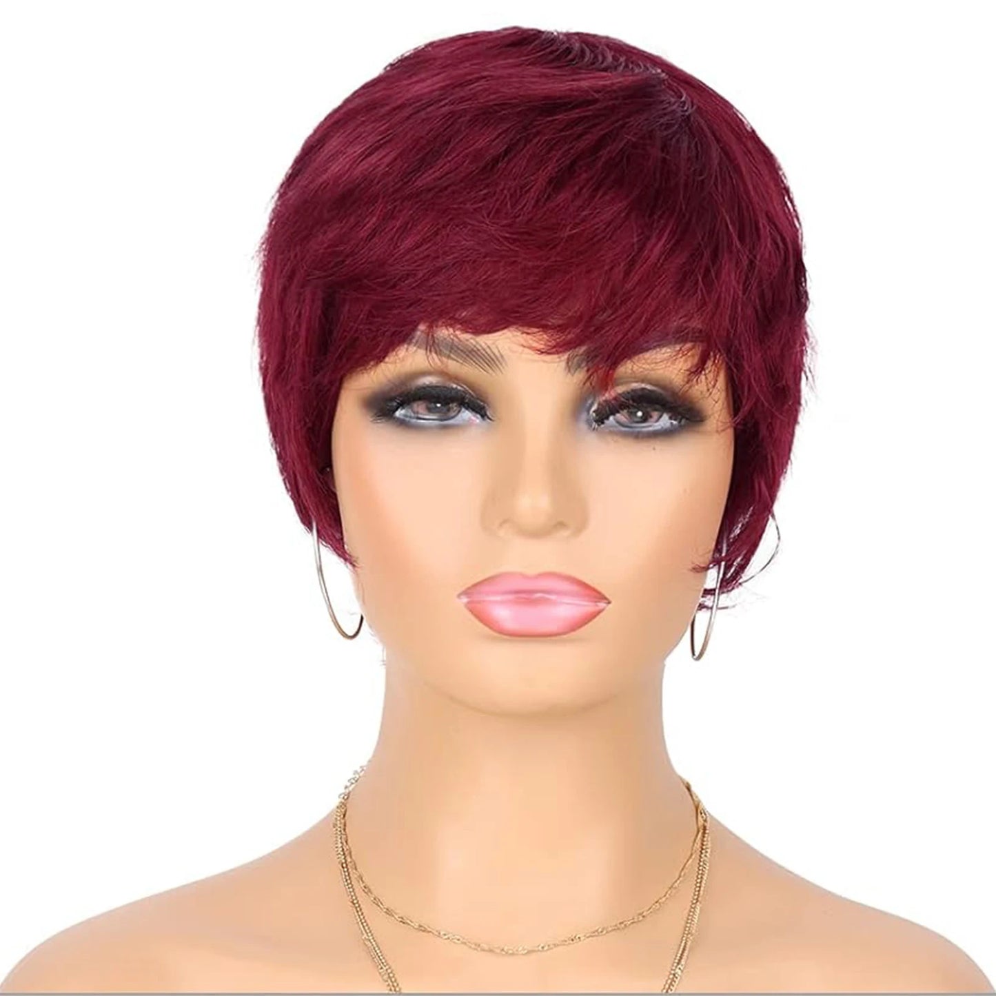 Pixie Cut Human Hair Wig for Black Women Short Layered Pixie Cut Wigs Machine Made Wig Brazilian Virgin Wigs for Women Girls