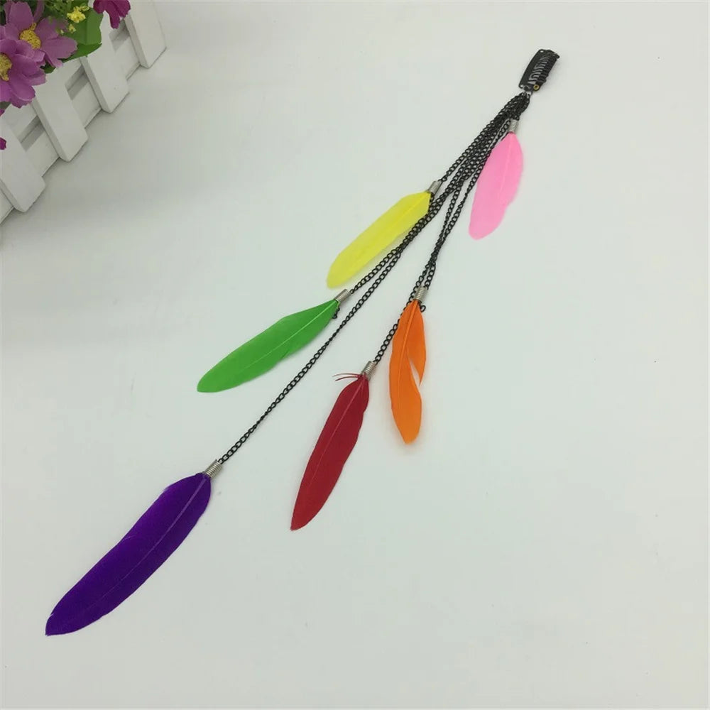 Bohemian Feather Hairband Women's Festive Masquerade Carnival Hippies Costume Indian Prom Gypsy Long Tassel Hair Accessories