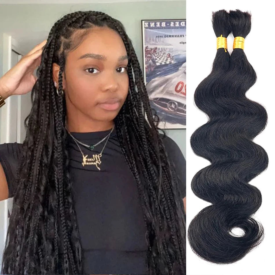 Human Braiding Hair. No Weft Curly Extensions for Boho Braids