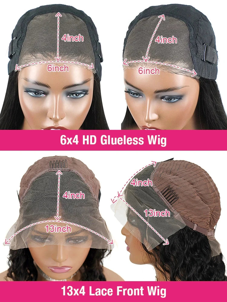 Wear And Go Glueless Wig Ombre Highlight Deep Water Wave 6x4 Hd Lace Glueless Pre Plucked Human Wigs Ready To Go Curly Wig 100%