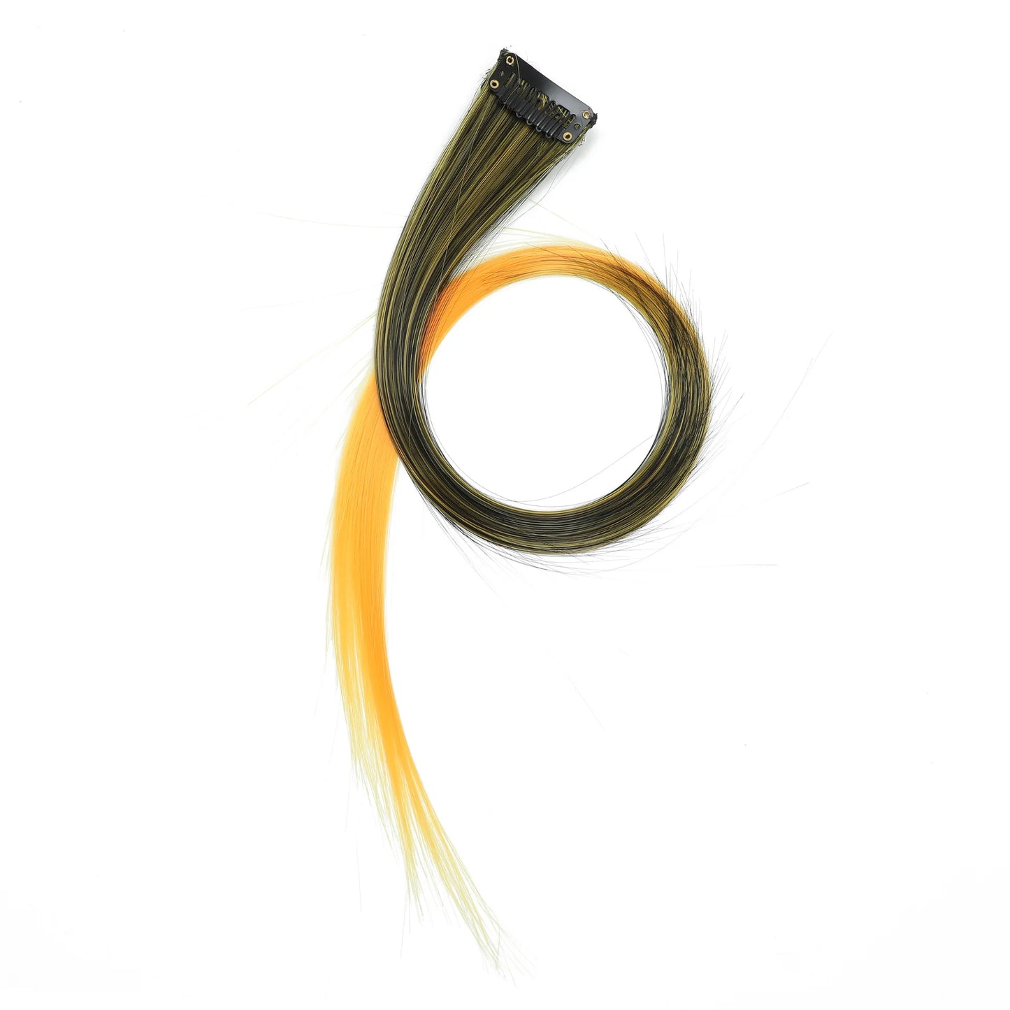 22 inch Colored Hair Extensions Straight Hairpiece 6pcs Colorful Hair Party Highlights Clip in Long Synthetic for Girls Women