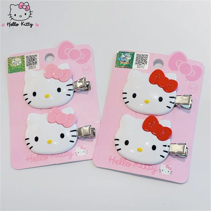 Kawaii Sanrio Hello Kitty Hairpin Girls Ornaments Anime Accessories Cartoon Headrope Scrunchies Hair Circle Headdress Hair Gifts