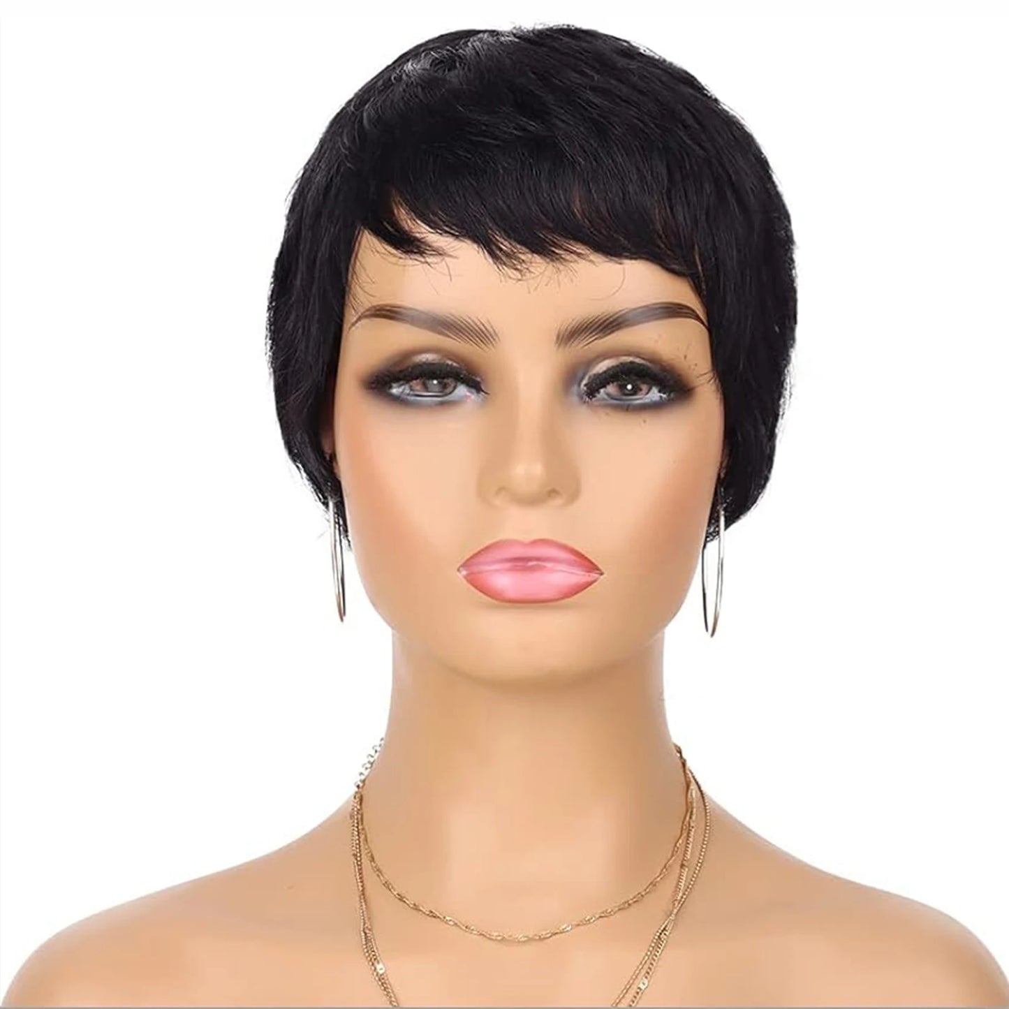 Pixie Cut Human Hair Wig for Black Women Short Layered Pixie Cut Wigs Machine Made Wig Brazilian Virgin Wigs for Women Girls