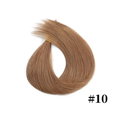 Human Hair Extensions 1.2cm Keratin Natural Straight Hair Extension I Tip Hair Pre Bonded Stick Tip Micro Ring Beans Women Hair
