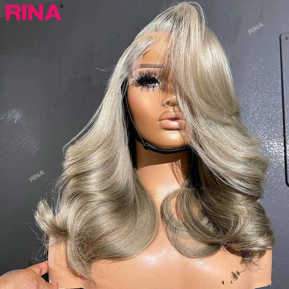 Ash Blonde Pre Plucked Lace Front Bob Wig 180 Density 13x4 Lace Frontal Short Bob Wig Transparent Lace Body Wave Human Hair wig