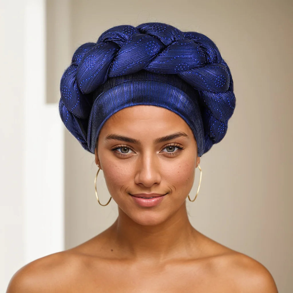 Women for african dresses Party Headwear Accessories Bronzing Fabric lady Headbands Elastic Braids Fashion Bandage Bandana