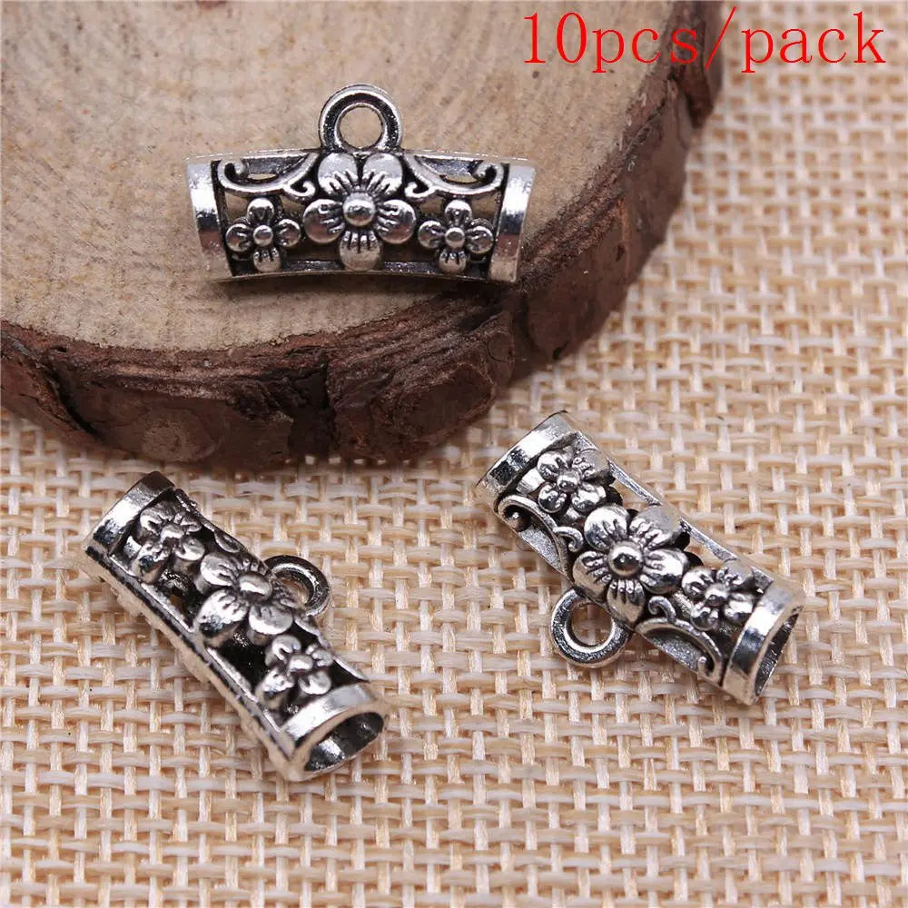 African Hair Braid Tube Metal Hollow Hair Dread Bead Dreadlock Cuffs Charms For Jewelry Making DIY Pendants For Gift Bulk