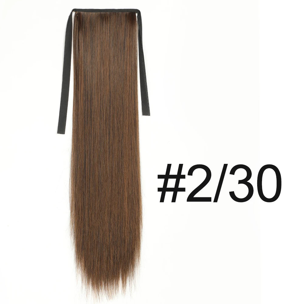 Synthetic Long Straight Claw Clip On Ponytail Hair Extensions 50cm Heat Resistant Pony Tail Hair piece For Women Daily Party