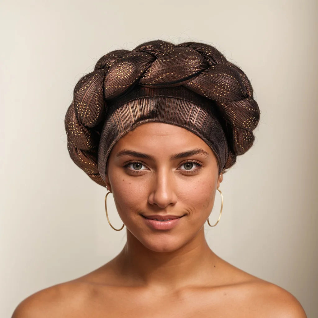 Women for african dresses Party Headwear Accessories Bronzing Fabric lady Headbands Elastic Braids Fashion Bandage Bandana