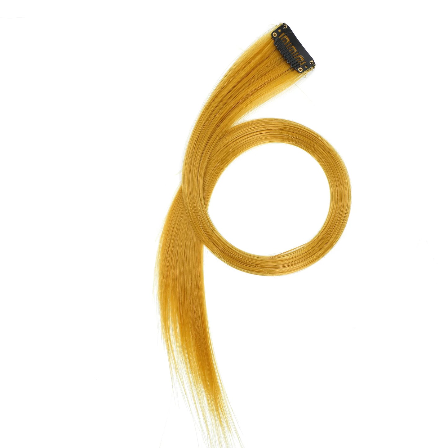 Colored Clip in Hair Extensions 22 Inch Straight Syntactic Pink Color Hairpiece Rainbow Party Highlights for Women Girls Kids