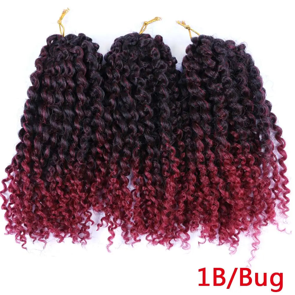 Synthetic Marly Bob Hair Extensions Ombre Marly Jerry Curl Jamaican Bounce Crochet Hair Afro Kinky Curly Crochet Braids