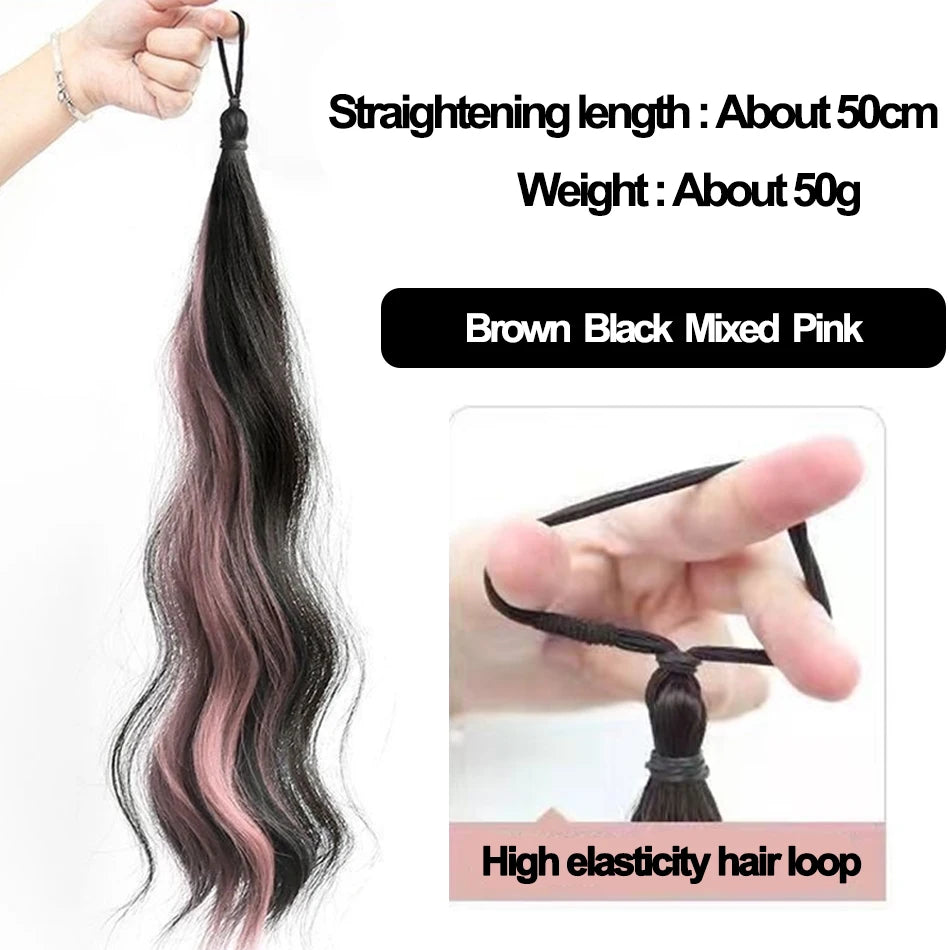50cm Synthetic Self-Winding Ball Head Wig Hair Bundle Female Hightlight DIY Bun Hair Bundle To Increase Hair Volume Bud Hair Bun